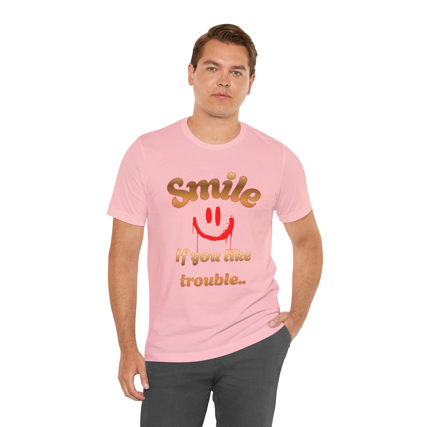 Smile If You Like Trouble T‑Shirt — Retro Smiley Graphic Tee