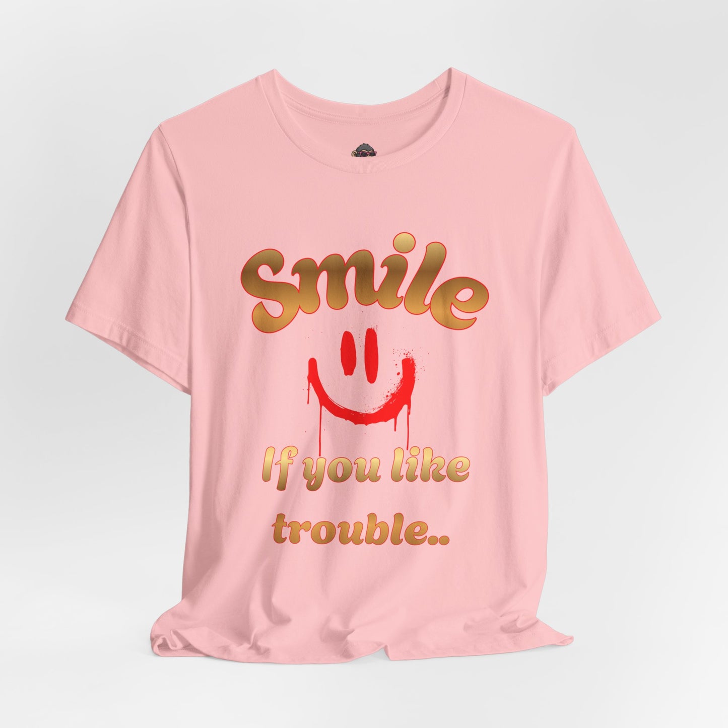 Smile If You Like Trouble T‑Shirt — Retro Smiley Graphic Tee