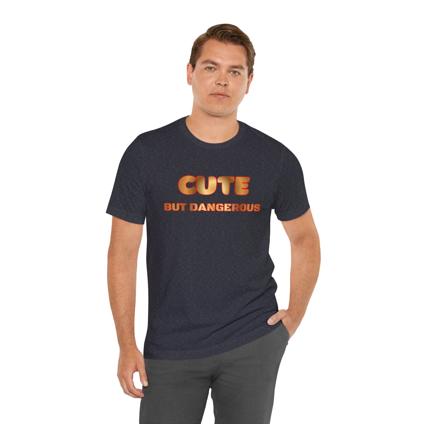 Cute But Dangerous T‑Shirt — Bold Retro Text Graphic Tee
