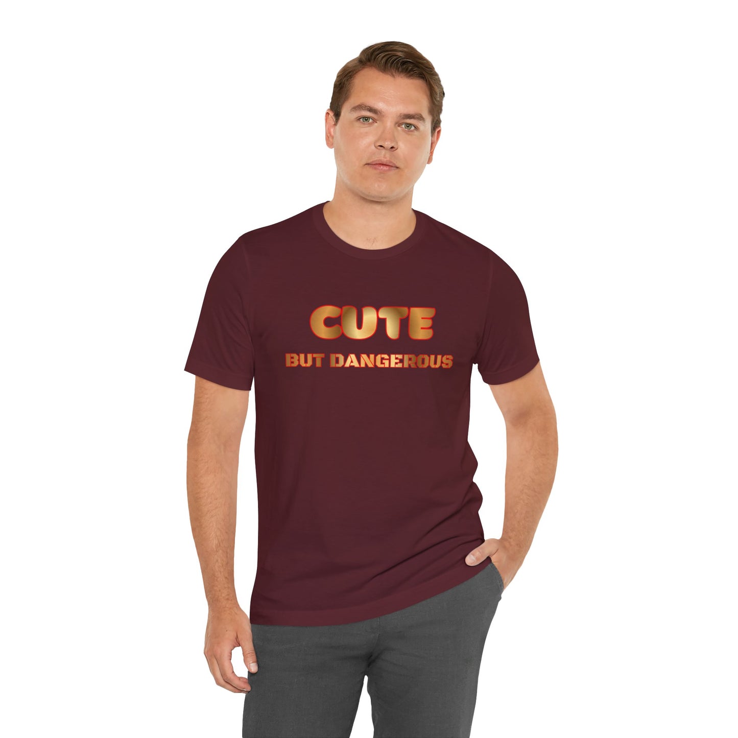 Cute But Dangerous T‑Shirt — Bold Retro Text Graphic Tee