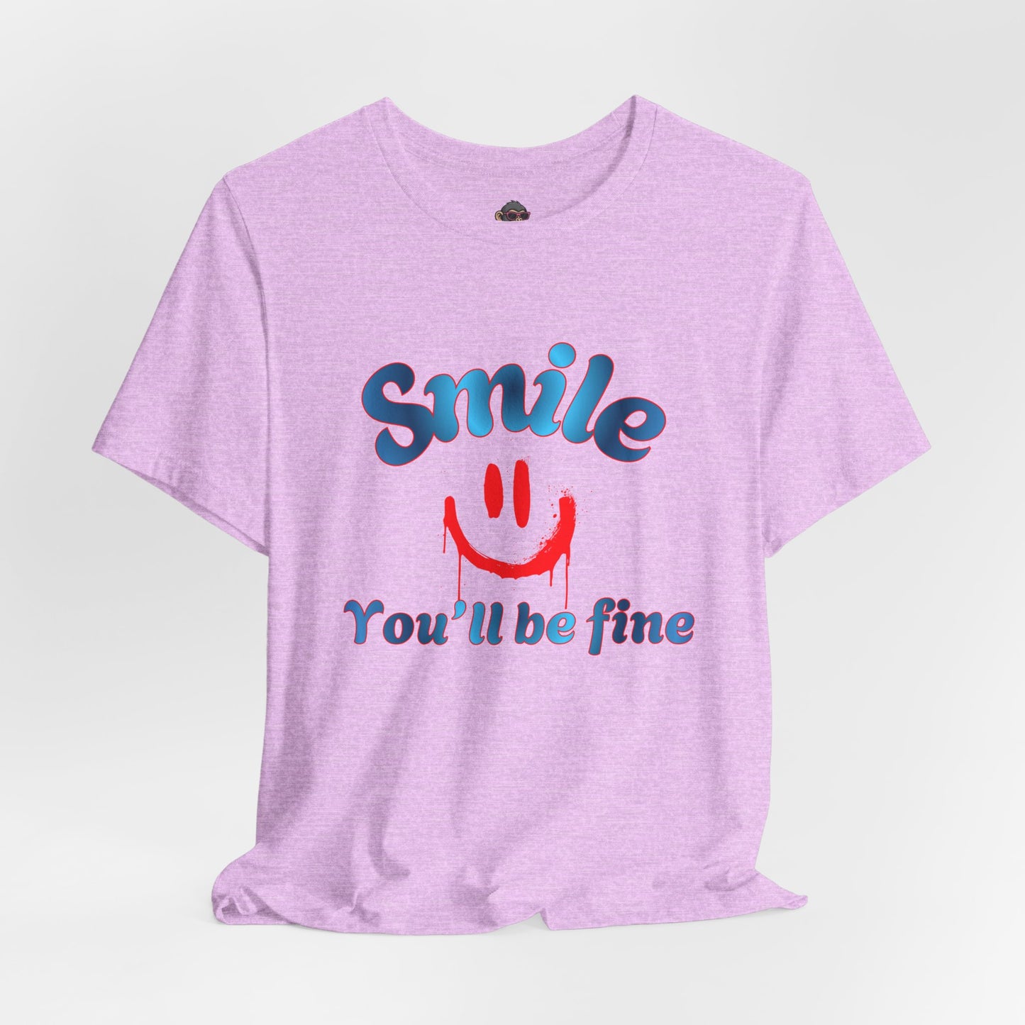 Smile You'll Be Fine T-Shirt — Retro Happy Face Positive Vibe Tee