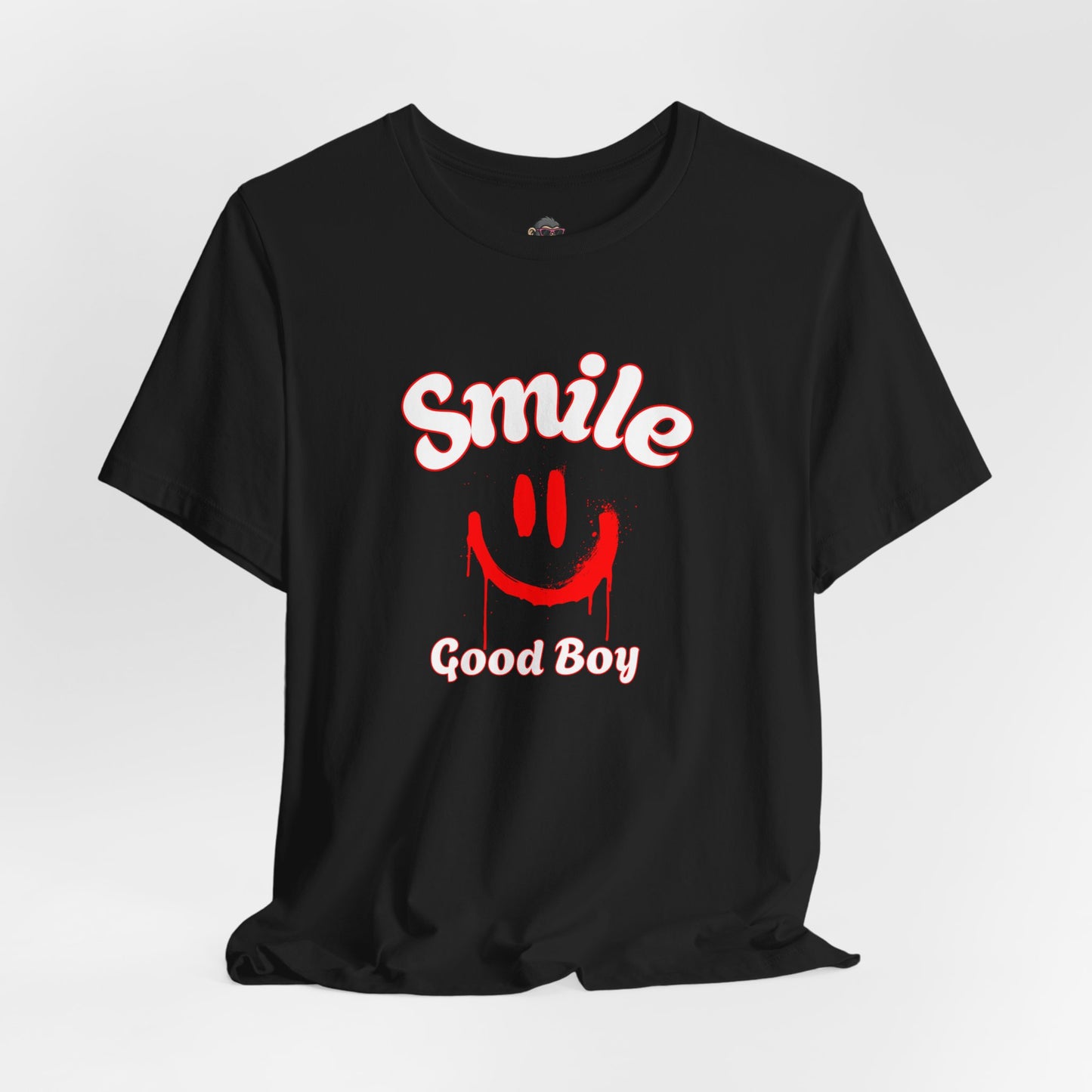 Smile Good Boy T‑Shirt — Red Drip Smiley Graphic Tee