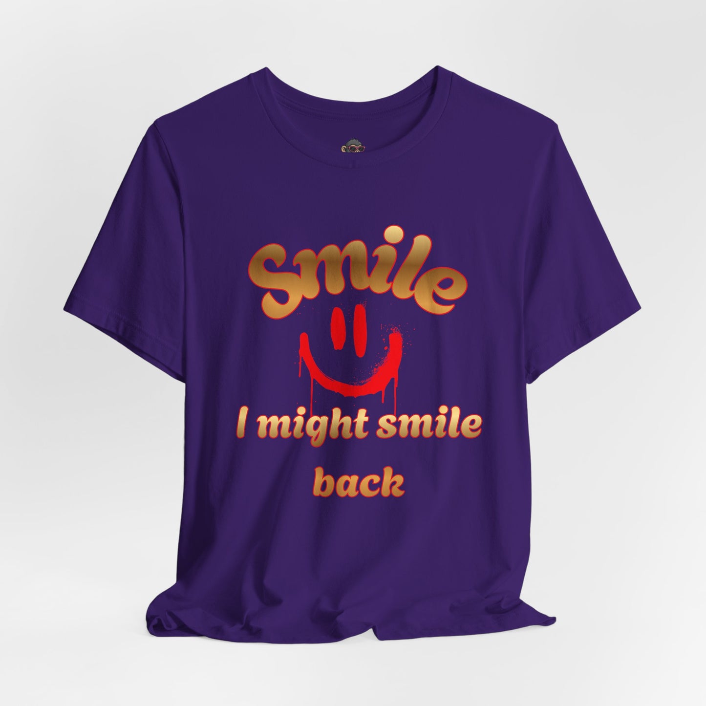 Smile Graphic Tee — “I Might Smile Back” Casual Unisex T-Shirt