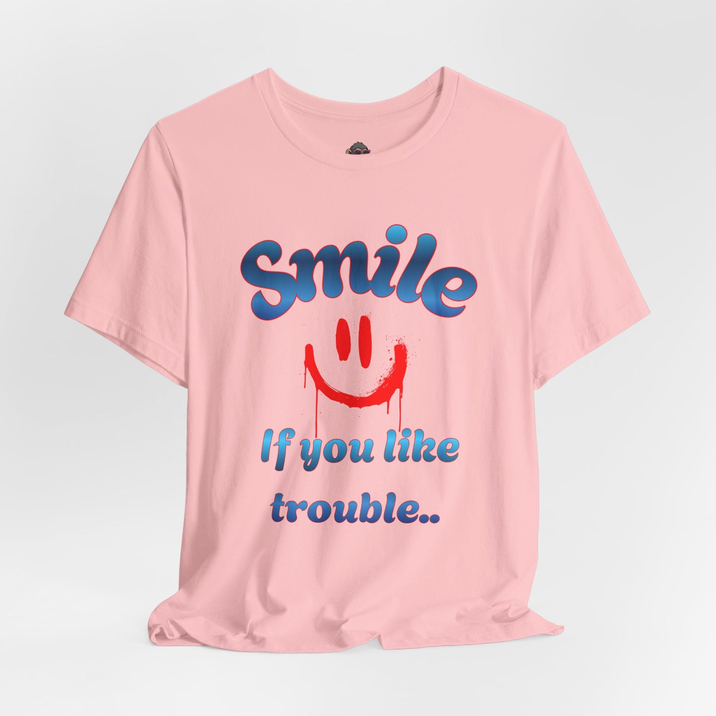 Smile If You Like Trouble T-Shirt – Retro Smiley Graphic Tee