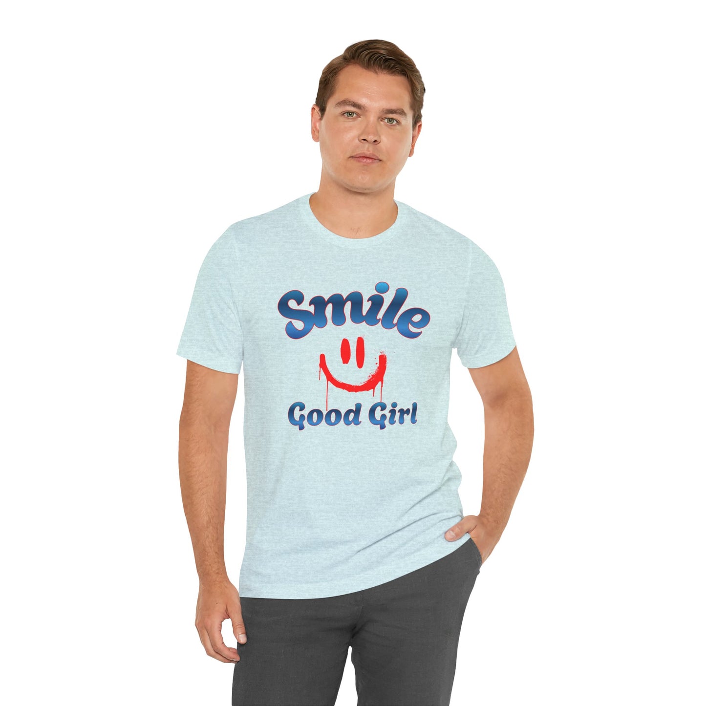 Smile Good Girl Tee — Retro Smiley Graphic Short Sleeve T-Shirt