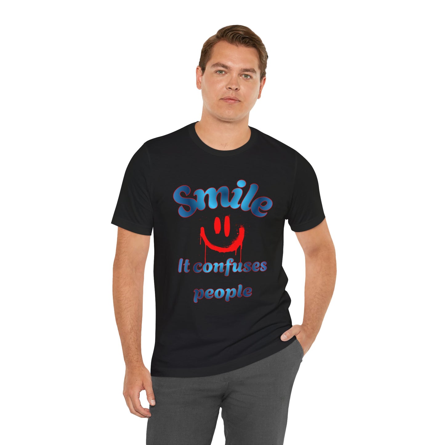 Smile It Confuses People Tee — Retro Smiley Graphic T-Shirt