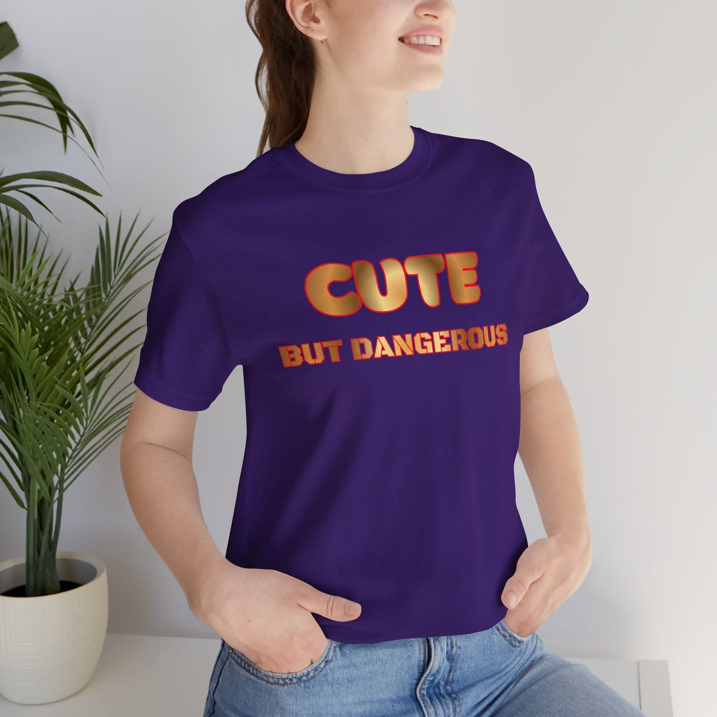 Cute But Dangerous T‑Shirt — Bold Retro Text Graphic Tee