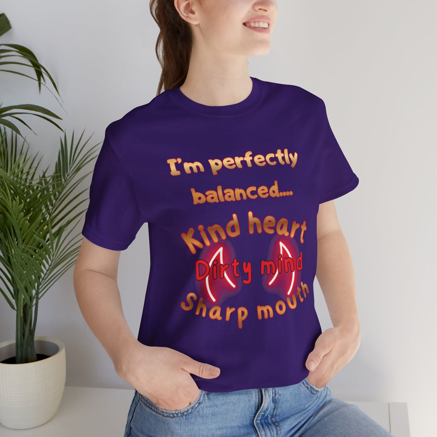Balanced Personality T‑Shirt – “Kind Heart, Dirty Mind, Sharp Mouth” Graphic Tee