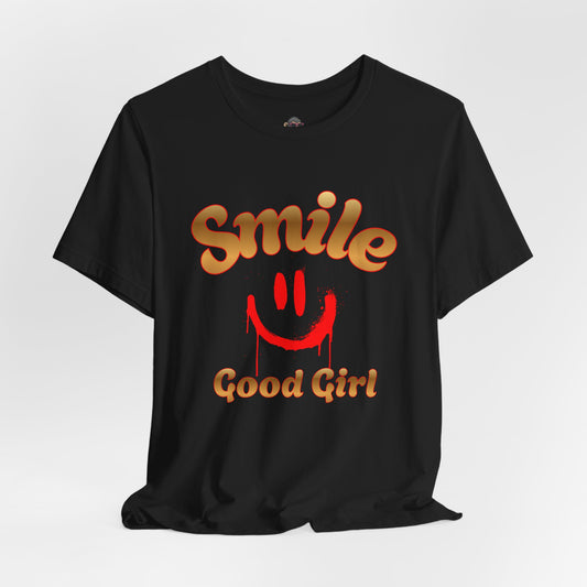 Smile Good Girl Tee — Retro Smiley Graphic Shirt