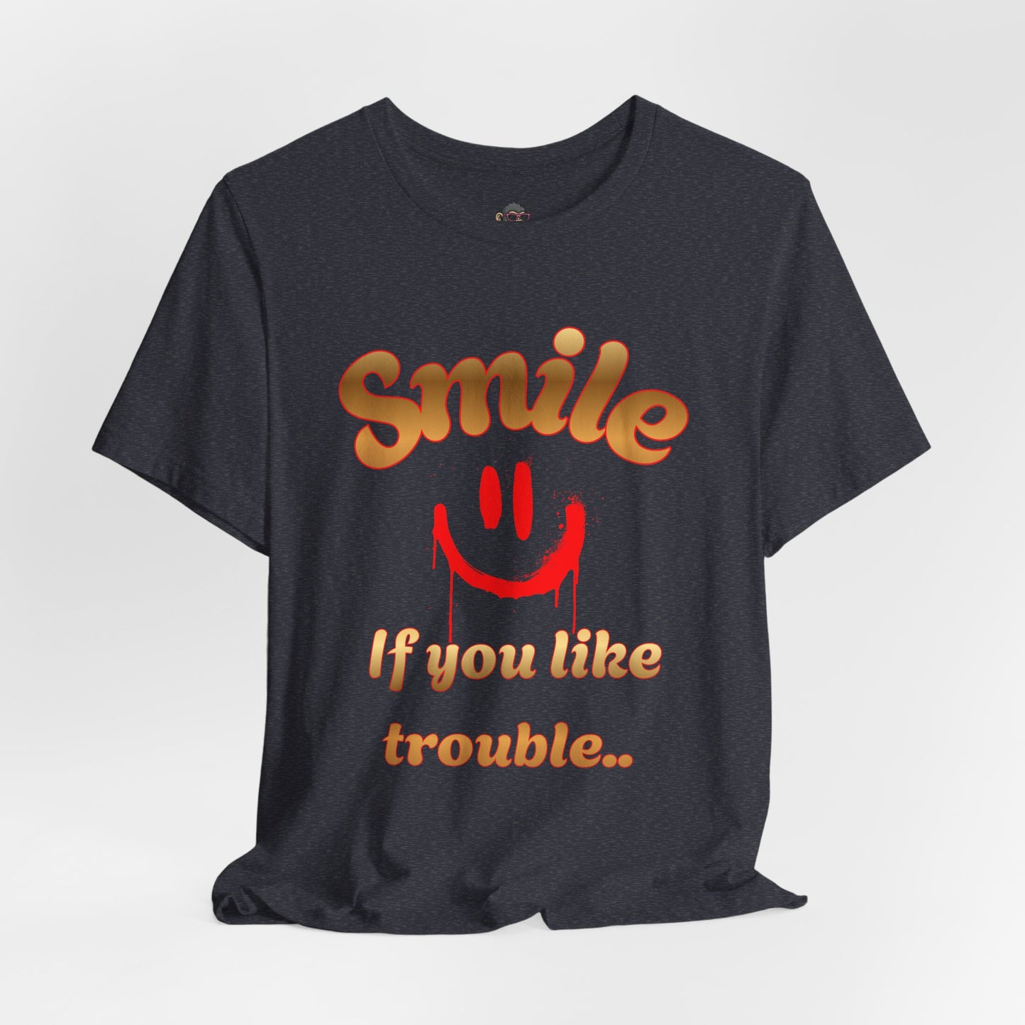 Smile If You Like Trouble T‑Shirt — Retro Smiley Graphic Tee