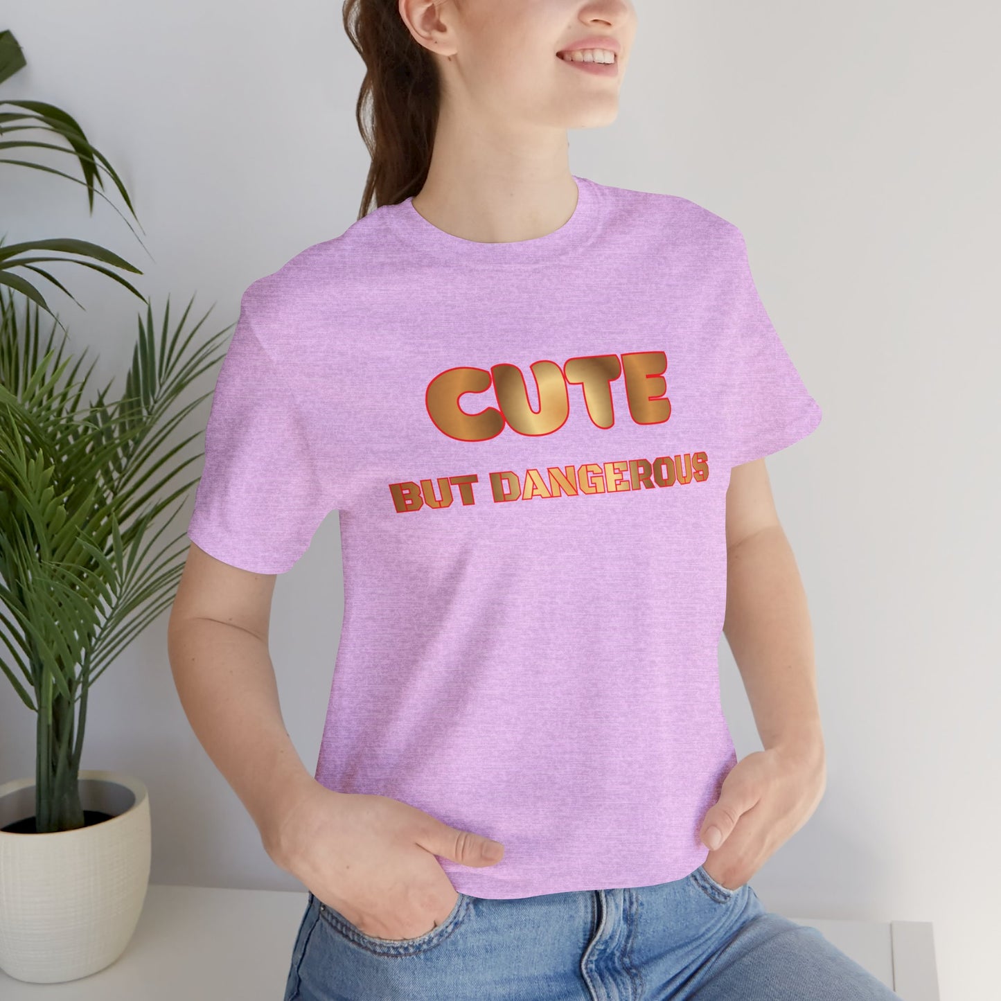 Cute But Dangerous T‑Shirt — Bold Retro Text Graphic Tee
