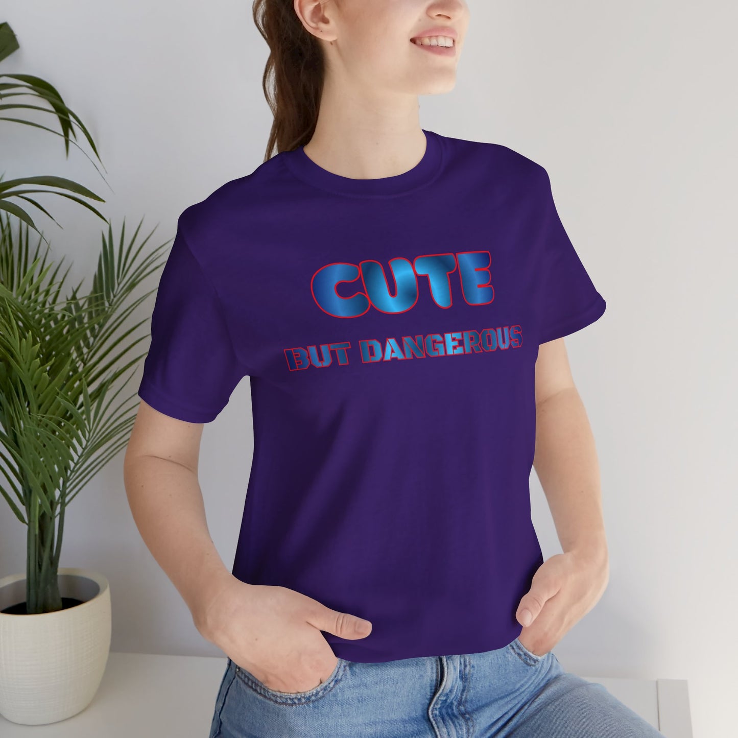 Cute But Dangerous T-Shirt — Retro Neon Graphic Tee