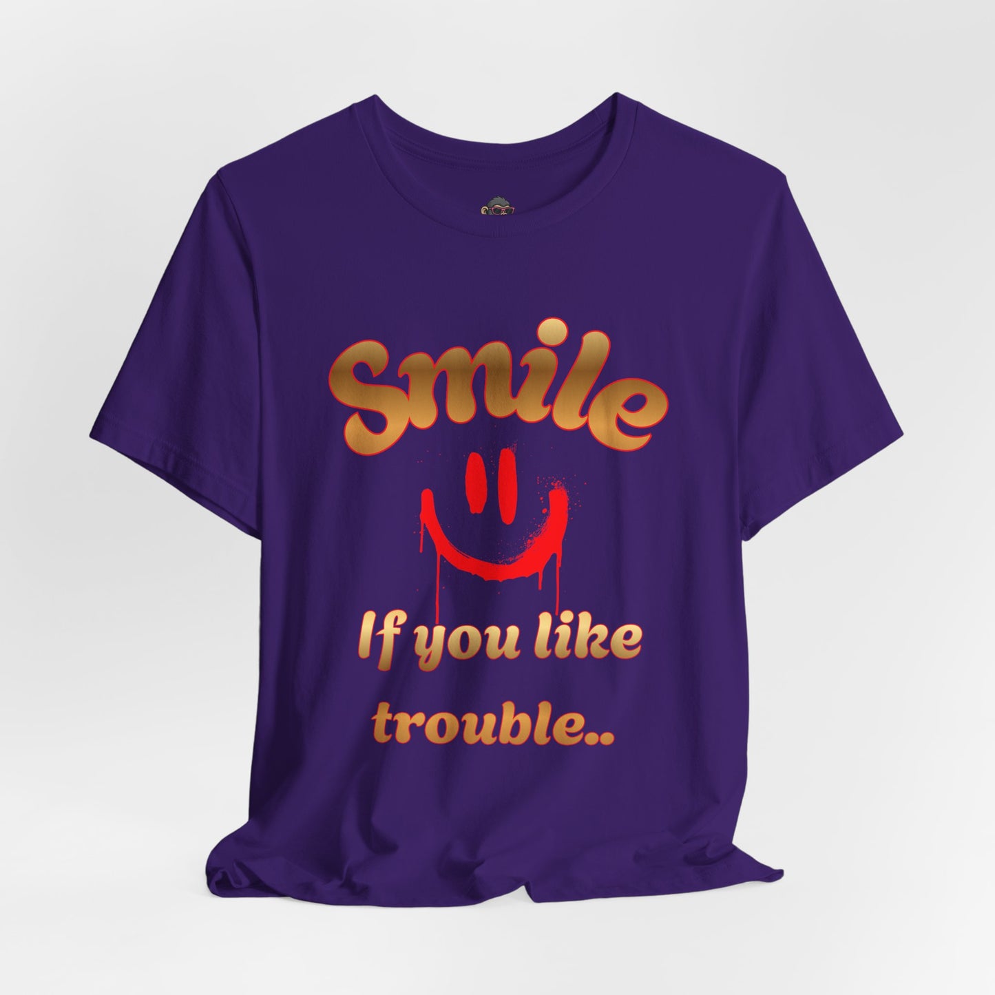 Smile If You Like Trouble T‑Shirt — Retro Smiley Graphic Tee
