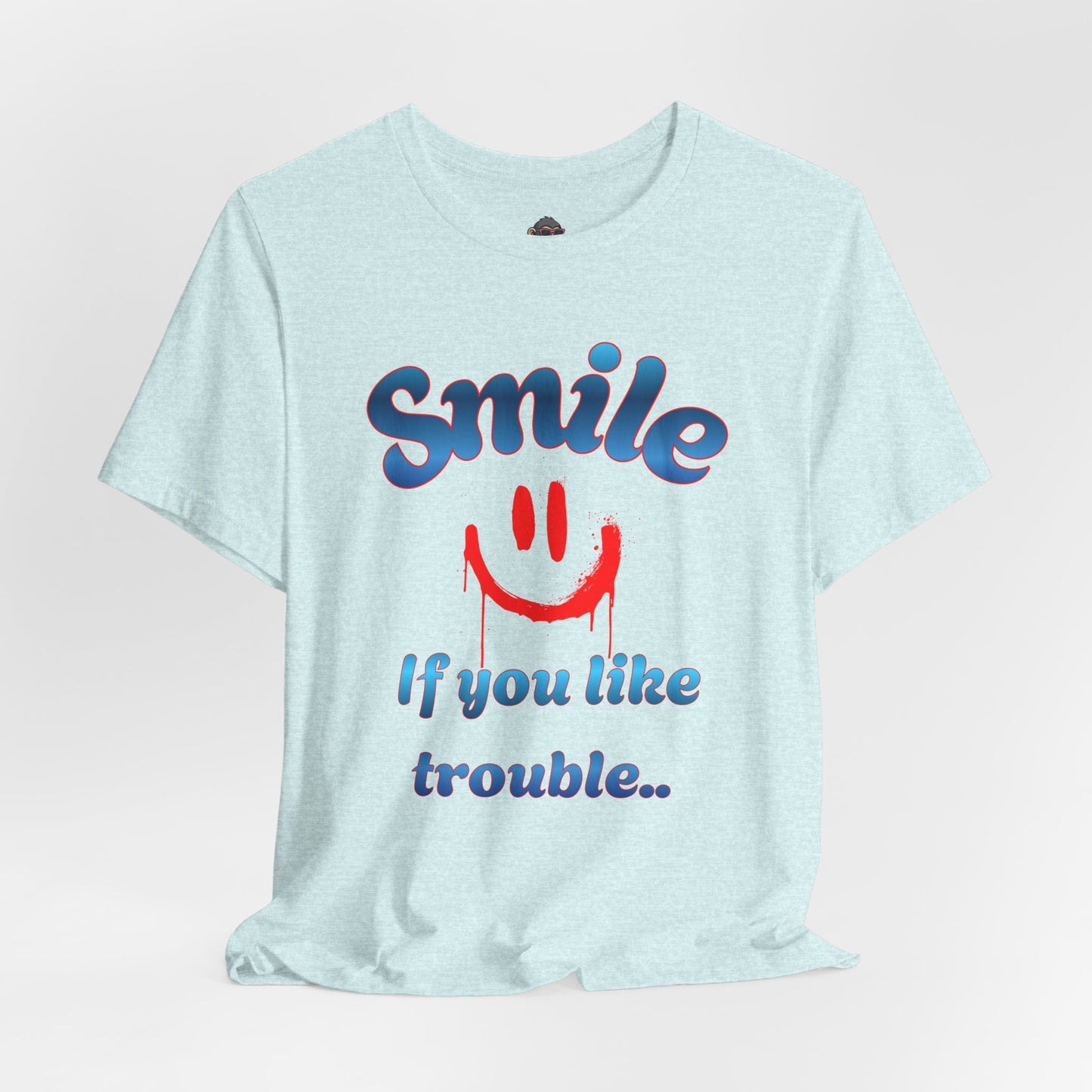 Smile If You Like Trouble T-Shirt – Retro Smiley Graphic Tee